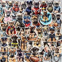 即納 犬 ワンちゃん ステッカー 動物 シール かわいい 50枚 やや大きめ イラストステッカー スポーツ コーギー ダックス ハスキー パグ キャバリア キャ...
