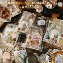 即日出荷 260枚 贅沢なデコレーション素材 詰め合わせセット ヴィンテージ レトロ アンティーク 120枚シール+120枚素材ペーパー タグ 手帳デコ コラー...