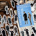 即日出荷 人物シール 紳士 男性 メンズ イラストシール 45枚 コラージュ素材 人物 シール イラストステッカー やや大きめ 透けない 野球選手 欧米 アメリ...