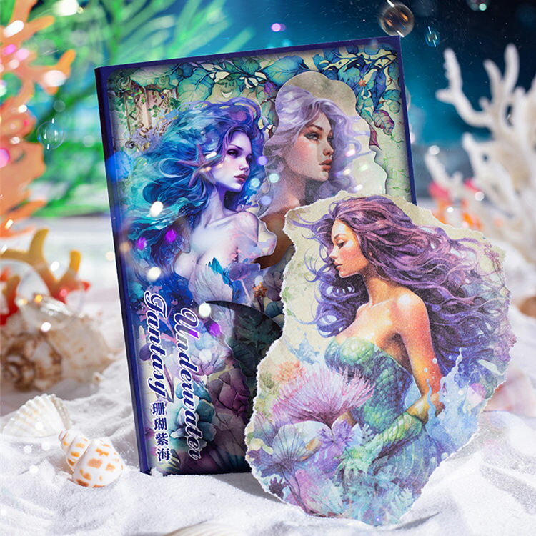 即日出荷 海外デザインペーパー ヴィンテージ ペーパー 素材紙ブック 背景紙 海外 コラージュ素材 ペーパー 人魚姫 海洋生物 外国 女性 人物 森の妖精 花の妖精 妖精 イラスト 30枚/冊 アンティーク レトロ 小屋 城 クラゲ 海 ドア 扉 建物 デコレーション 手帳 背景 DIYのサムネイル