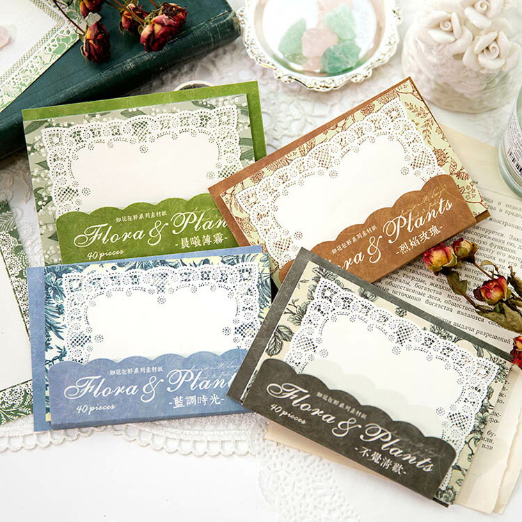 即日出荷 海外 デザインペーパー レース 便箋 背景紙 素材紙 40枚 大判 レースペーパー レース メモパッド フレーム 素材ペーパー レトロ 海外 コラージュ素材 アンティーク 紙もの 紙活 おしゃれ コラージュ 素材 バレット ジャーナル スクラップブック 手帳 日記 DIY