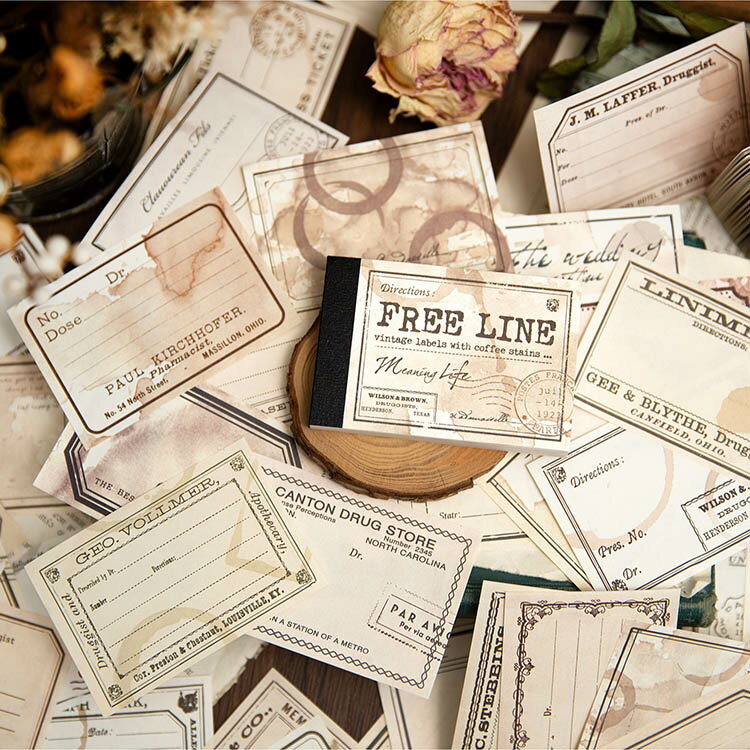 即日出荷 素材紙 96枚綴 大容量 背景紙 便箋 メモパッド コーヒー 染め 枠 飾り枠 ヴィンテージ ペーパー 海外 コラージュ素材 デザインペーパー アンティーク レトロ 紙もの デコレーション ジャンクジャーナル 素材 紙活 薄い 手帳 メモ 日記 交換便 アレンジ アイテム