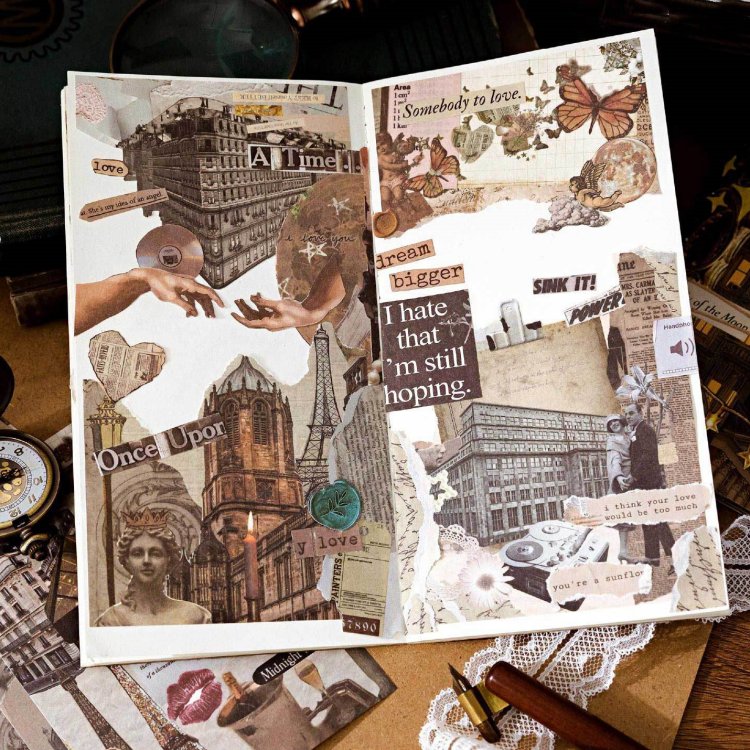 即日出荷 海外デザインペーパー ヴィンテージ ペーパー コラージュ素材 ペーパー 背景紙 素材紙 便箋 メモパッド 紙もの アンティーク コラージュ 素材 レトロ 動物柄 花柄 海洋生物 レース 小鳥 フレーム 額縁 枠 30枚 スクラップブッキング デコレーション 手紙 手帳 DIY