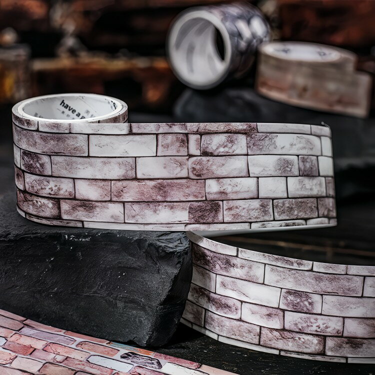 即日出荷 2点入りセット マスキングテープ レンガ 敷石 石壁 天然石 ストーン 石目 タイル 背景 シール..