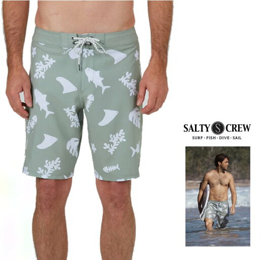 SALTY CREW【ソルティークルー】プリント・ハーフ丈・ショーツ54-400『 Lowtide Dusty Sage Boardshort 』color【 Dusty Sage 】ライム・グリーン SALTY CREW【ソルティークルー】プリント・ハーフ丈・ショーツ54-400『 Lowtide Dusty Sage Boardshort 』color【 Dusty Sage 】ライム・グリーン