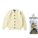 ARAN WOOLLEN MILLSAran Lumber Cardigan with Pockets Sweaterアラン・ケーブル・ニット・カーディガンポケット付き・オーガニック素材color：910オフ・ホワイト