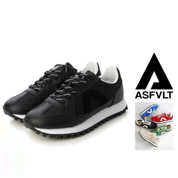 ASFVLT【アスファルト】正規品メンズ＆レディース　AF-GATE-251・BK【 LEATHER＆Synthetic leather　SNEAKER 】レザ