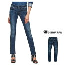 ジースター ロゥ ジーンズ レディース G-STAR　RAW【　ジースターロウ　】Midge Saddle Mid Waist Straight Jeansストレッチ ストレートフィットデニムレングスL：30インチcolor:【DK AGED】ブルー