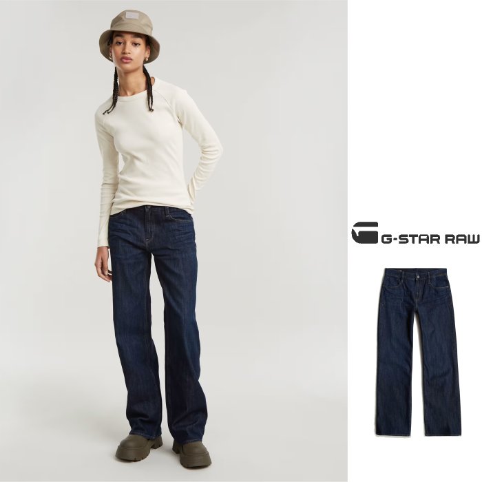 G-STAR　RAW【　ジースターロウ　】D22889-D536-G845【 Judee Low Waist Loose Jeans 】ローウエストルーズFIT・デニムcolor:【 Worn In Midnight 】ネイビーブルー