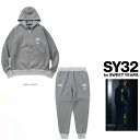 SY32 by SWEET YEARS【 エスワイ32】13510 13511【DOBLE KNIT EMBOSS CAMO SHELD LOGO P/O HOODIE PANTS】ダブルニット エンボスカモフラージュ柄 フード セット パンツcolor:【 GY×WH 】グレー×ホワイト