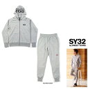 SY32 by SWEET YEARS【 スィートイヤーズ 】TNS1703 1706 GYREGULAR ZIP HOODIE＆REGULAR SWEAT PANTSフード BIGロゴ ZIPパーカー＆スェット スーツcolor:【 GREY 】グレー