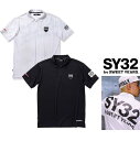 ■■SALE■■SY32 by SWEET YEARS【エスワイサーティーツー】12221 BK【ACTIVE BACK PRINT ZIP POLO SHIR...