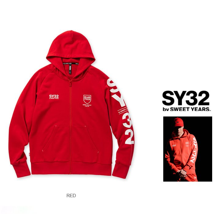 SY32 by SWEET YEARS ȥ䡼 13067TNS1712ˡ REGULAR ZIP HOODIE ۥա BIGZIPѡcolor: RED ۥå