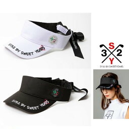 SY32 by SWEET YEARS ★ GOLF【 スィートイヤーズ 】SYG-23S106【SYG LADYS RIBBON SUN VISOR 】ロゴ刺繍・ゴルフ バイザーcolor:【 WHITE 】ホワイトcolor:【 BLACK 】ブラック