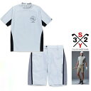 ■■SALE■■SY32 by SWEET YEARS ★ GOLF【 スィートイヤーズ 】SYG-24SABS11・SYG-24SABS12【 CARVICO 404 REVOLUTIONAL SYG MOCK & SHORTS SUITS】半袖・モックネック・シャツ&ショートパンツ・スーツcolor:【 L.GRAY 】ライトグレー