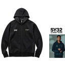 ■■SALE■■SY32 by SWEET YEARS【 エスワイサーティートゥー】12561 BK 【DOUBLE KNIT EMBOSS LOGO ZIP HOODIE】ダブルニット・フード・ZIPパーカーcolor:【 BLACK 】ブラック(4)