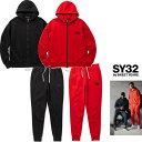 ■■SALE■■SY32 by SWEET YEARS125060・12507 ヘビーオンス・セットアップ・スーツ ZIP HOODIE SET UP color:レッドcolor:ブラック