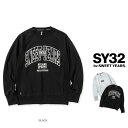 SY32 by SWEET YEARS【 スィートイヤーズ 】13005 BK【 MIX LOGO P/O CREW 】ミックス・ロゴ・プルオーバー・トレーナーcolor:【 BLACK 】ブラック