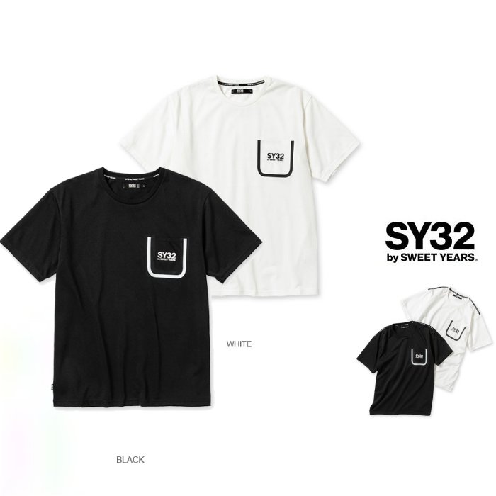 ■■SALE■■SY32 by SWEET YEARS【 スィートイヤーズ 】13045【 DESIGN POCKET TEE 】胸 ポケット 半袖Tシャツcolor:【 WHITE 】ホワイトcolor:【 BLACK 】ブラック