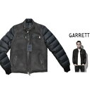 GARRET【 ギャレット 】OLD AMERICA LEATHER Jacketシープレザー＆ダウン ジャケットライダース ZIP レザー ジャケット バイカー ヴィンテージcolor：【 BLACK 】ブラック