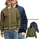 SCOTCH＆SODA　Water-repellent reversible bomber jacketリバーシブル・ジップ・ボンバージャケットcolor：表オリーブ・裏ネイビープリント