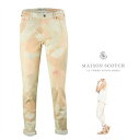 ■■■50%OFF■■■レディースMAISON SCOTCH メゾンスコッチSLIM BOYFRIENDプリント ストレッチ綿パンツ【 ORENGE 】オレンジ...