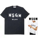 MSGM MDM510-200002『 brush writing logo T-shirts 』Crew-Neck Tee半袖プリント・手書きプリントTシャツcolorブラック