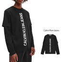 Calvin Klein JEANS【 カルバンクライン・ジーンズ 】J30J3188730【 Logo Crew Long Sleeve T-Shirt 】胸・縦ロゴ・ロングスリーブ・Tシャツcolor：【 BLACK 】ブラック