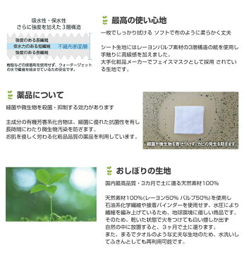 【紙おしぼり ECOSHIBO エコシボ 200本】おしゃれ かわいい 使い捨て 送料無料 国産 高級 日本製 不織布