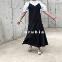 ワンピース キャミソール ロング フレア 切替 Vネック ロングワンピース キャミソールワンピース フレアワンピース 【orubia オルビア】