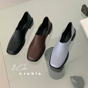 ローファー フラットシューズ 2WAY スクエアトゥ シンプル マニッシュ クールスタイル 【orubia オルビア】