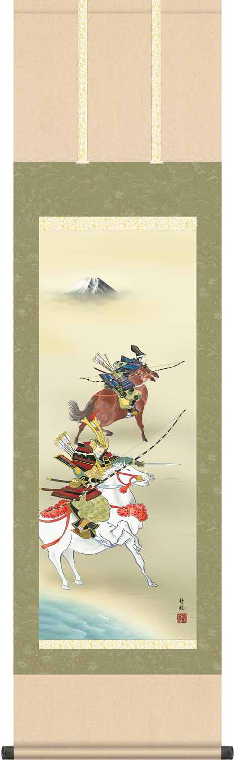 掛け軸 大成武者 阿部静雅 尺三立 幅44.5cm×丈164cm前後【受注製作品 通常10日前後】