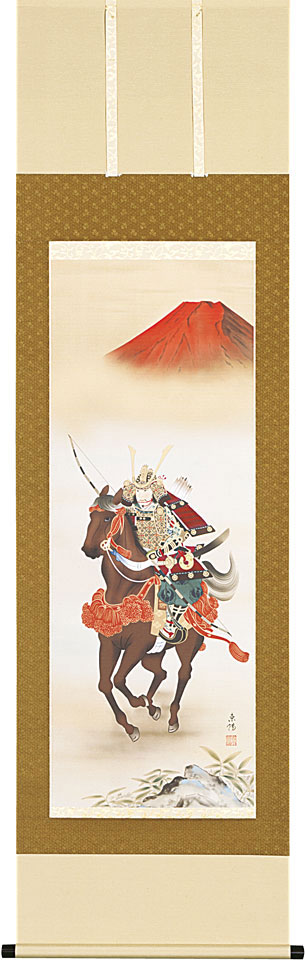 掛軸 武者 河村東陽作(掛け軸 尺五立) 幅54.5cm×丈190cm【送料無料】【掛け軸 販売】【smtb-kd】