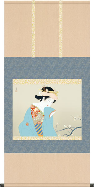 Rakuten - 複製名画の掛け軸 上村松園　春芳　（尺五横）幅54.5cm×丈113cm【受注製作品】