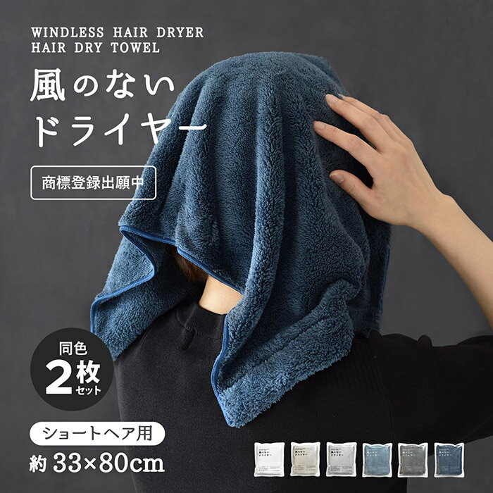 【レビュー投稿でミニタオルプレゼント♪】ヘアドライタオル ヘアタオル 風のないドライヤー ショートヘア用 2枚セット 同色 メンズ フェイスタオル セット まと...
