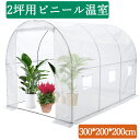 【レビュー特典付き】 ビニールハウス 2坪用 ガーデンハウス 農業ビニールハウス 家庭菜園 大型300*200*200cm 家庭用 ビニールハウス 雨よけ 風よ...