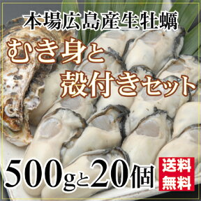 広島産 生かき セット むき身 500g と 殻付き 20個入【送料無料】