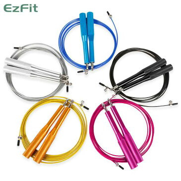 EZ FIT 縄跳び ジャンプロープ ピンク 大人用 金属 ベアリング フィットネス スポーツ エクササイズ なわとび ボクシング 【メール便発送】