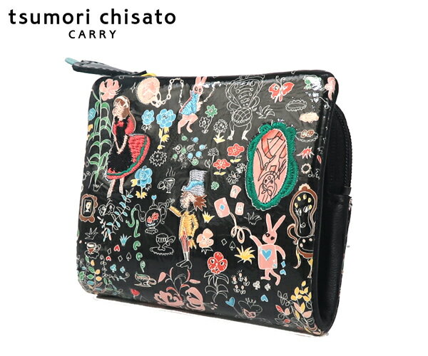 ツモリチサト 二つ折り財布 レディース 【ノベルティプレゼント】ツモリチサト tsumori chisato 不思議の国のアリス 折財布 057801 | 本革 レディース 女性 彼女 プレゼント 2つ折り財布 日本製【送料無料】