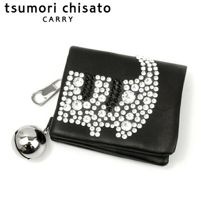 【ノベルティプレゼント】ツモリチサト tsumori chisato キラネコ ミニ財布 57331 ドット 3つ折り コンパクト ウォレット 日本製 ねこ 女性 彼女 ギフト 【送料無料】