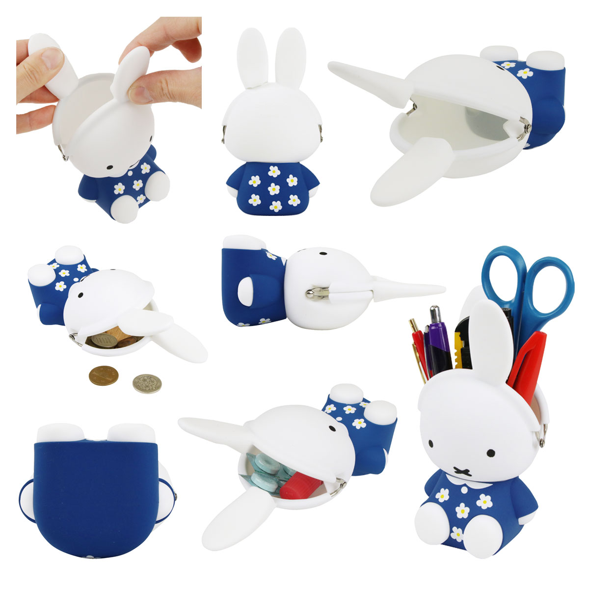 【宅配便専用商品】3D POCHI miffy ミッフィー POCHI ポチ がま口 シリコン ステーショナリー 文具 インテリア 小物入れ ミッフィーグッズ マスコット すわり p+g design ピージーデザイン