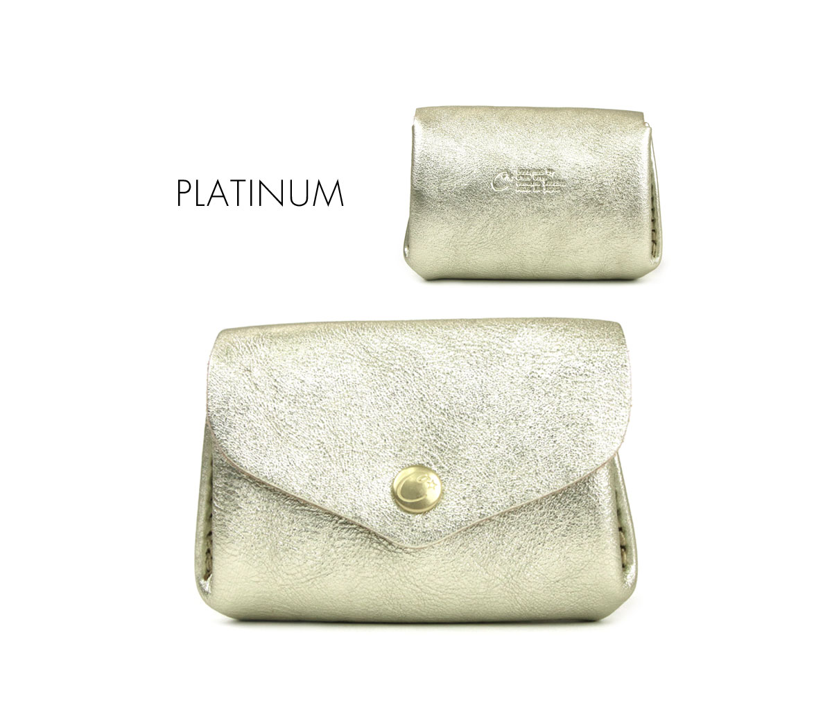 ミニ財布 メタリック コンパクト財布 フラップ シュリンクレザー 本革 日本製 レディース CHAM チャム HAKU 箔 LXKH010 送料無料 財布 広マチ コンパクトウォレット ミニマムウォレット お札を折らない 折らずに 金/ゴールド/プラチナム ハク 開運 天赦日 一粒万倍日 春財布
