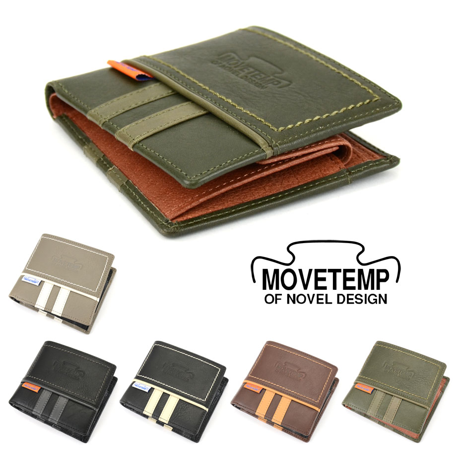 ブランド二つ折り革財布（メンズ） 二つ折り財布 メンズ 小銭入れ 本革 キップレザー MOVETEMP ムーブテンプ 送料無料