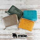 moz モズ 二つ折り財布 レディース 本革 大容量 ミドルウォレット ラウンドファスナー 小銭仕切り じゃばら式 カードがたくさん入る 外側小銭入れ YKK irregular イレギュラー Elk エルク 型押し 使いやすい 北欧 牛革 経年変化 スウェーデン sweden ヘラジカ 86016