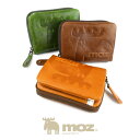 moz 二つ折り財布 本革 レザー 型押し 袋縫い Elk 牛革 大容量 カードがたくさん入る 小銭入れあり 二つ折り 本革財布 モズ スウェーデン moz sweden ヘラジカ 86183 エルク レディース 財布 送料無料