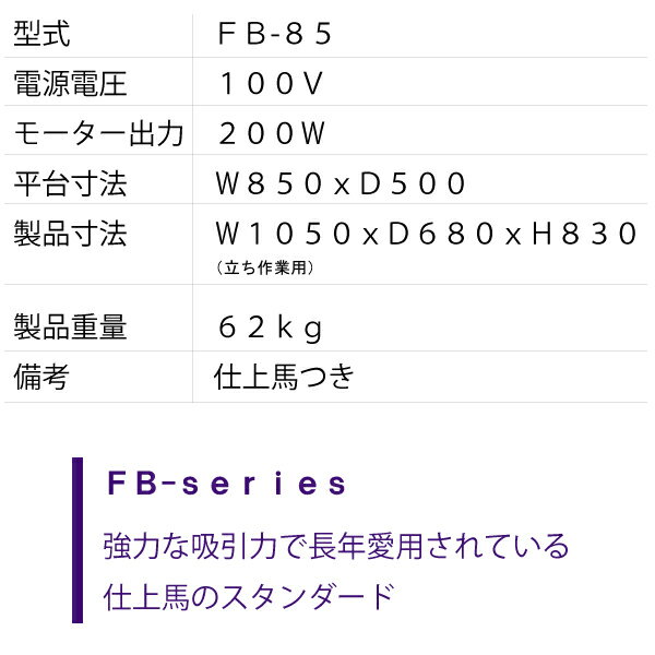 中間用仕上台 FB-85N(袖馬M-220付)（業務用　プロ　仕様　スチーム　強力　おすすめ　蒸気　洋裁　洋裁教室　ソーイング　本格　クリーニング　セミプロ　服飾　手芸　丈夫　アイロン台　スタイリッシュ　仕上げ）