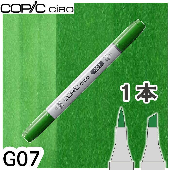 コピックチャオ1本単品 G07 Nile Green ナイルグリーン 緑 草 植物 自然 アルコールマーカー イラスト 画材 COPIC ciao コピック 初心者