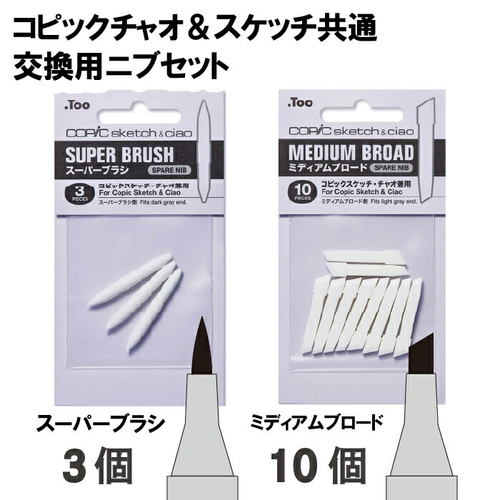 樂天商城 - コピック チャオ・スケッチ専用交換用ニブ ミディアムブロード＆スーパーブラシセット