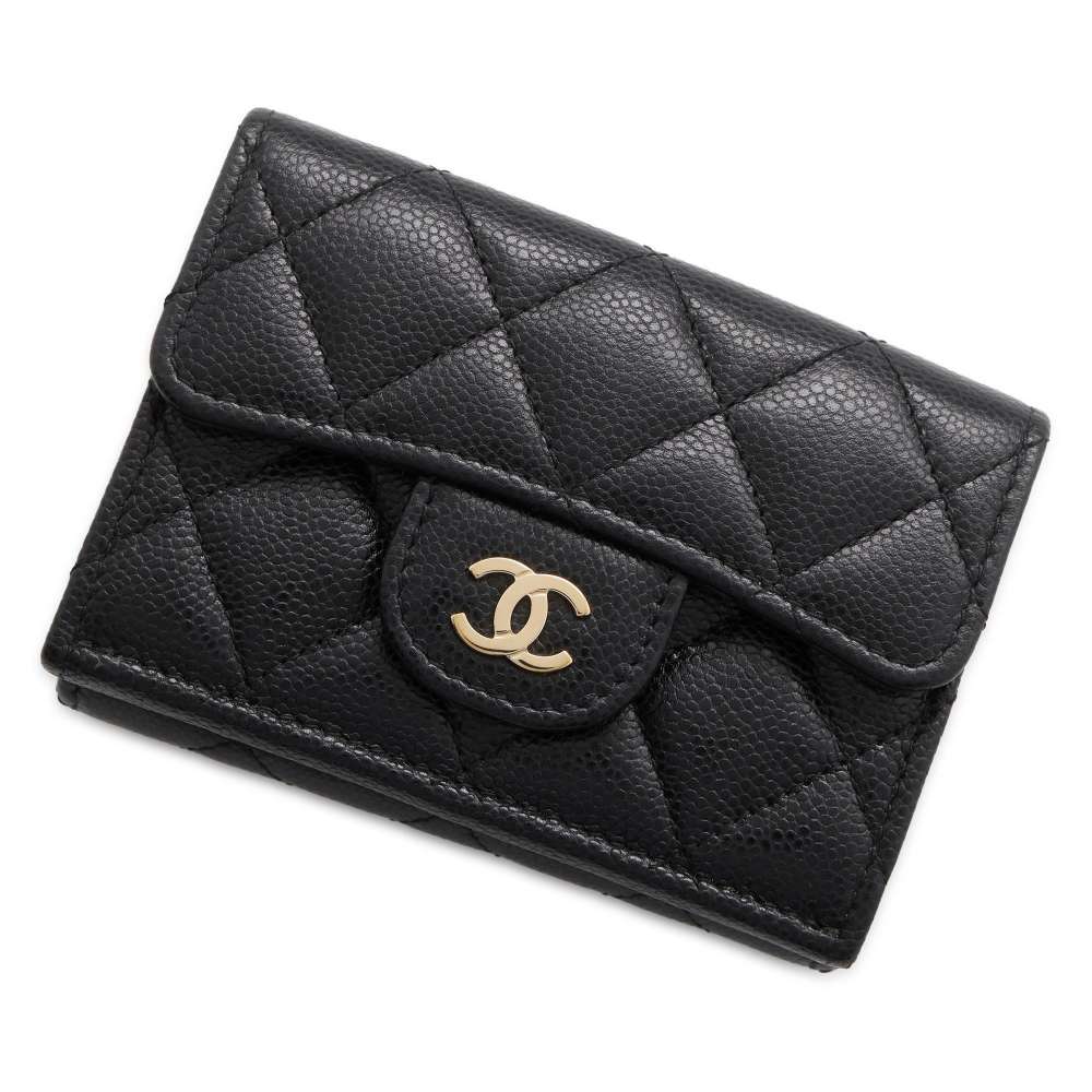 シャネル 三つ折り財布 マトラッセ ココマーク クラシック スモール フラップ ウォレット AP0230 CHANEL 財布 黒 【安心保証】 【中古】 シャネル 三つ折り財布 財布 シャネル レディース CHANEL WALLET