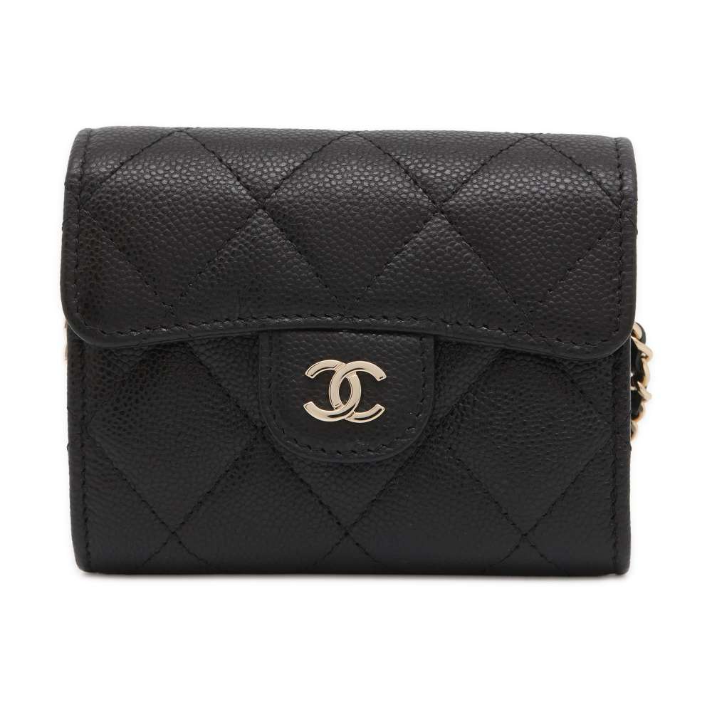 シャネル チェーンウォレット マトラッセ ココマーク ミニ ソフトキャビアスキン ブラック AP0238 CHANEL 財布 黒 シャネル チェーンウォレット 財布 シャネル レディース CHANEL WALLET